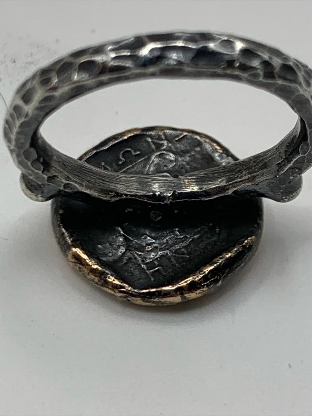 Artisan 925 Sterling Silver Bronze Greek Pegasus Athena Coin Ring Size 5